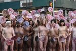 Naked demonstrators protest censorship at Facebook and Insta