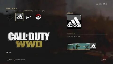 Easy ADIDAS EMBLEM Call of Duty WWII - YouTube