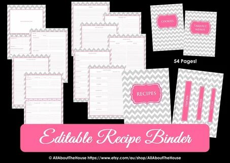 EDITABLE Recipe Binder Printables Recipe Sheet Recipe Card E