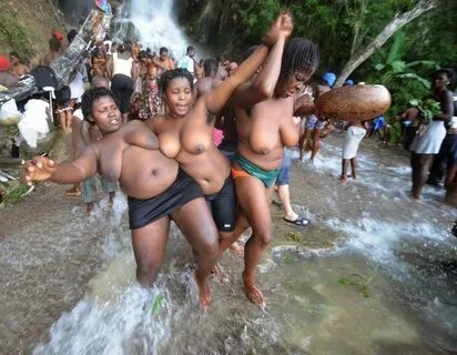 18+ A village where people bath naked in a waterfall to obta