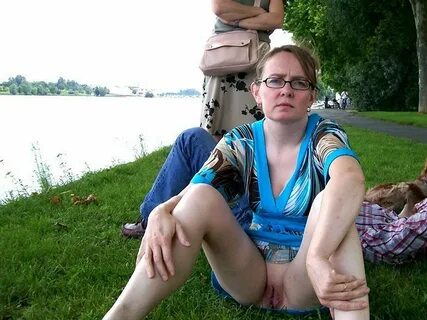 Mature wives with no panties spreading legs outdoors - Matur