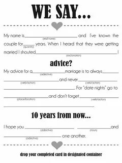 7 Bridal Shower Mad Libs for the Ultimate Pre-wedding Fun - 
