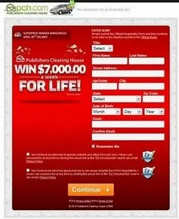 Image result for PCH Sweepstakes Entry Form Publisher cleari