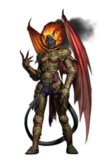 Female Half-Fiend Fire Giant - Pathfinder PFRPG DND D&D 3.5 