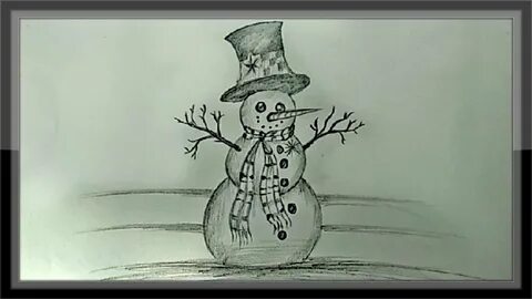 How To Draw A Snowman Pencil Sketch Christmas Drawing For Be