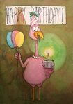 Flamingo Watercolour Posters Birthday Chart Birthday Flaming