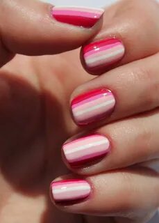 Burgundy And Pink Ombre Nails / Take the cuteness into anoth