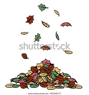 Ilustrasi Stok Cartoon Colorful Autumn Leaves Piled 49056857