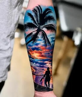 Tattoo artist Volkan Demirci iNKPPL Ocean tattoos, Sunset ta