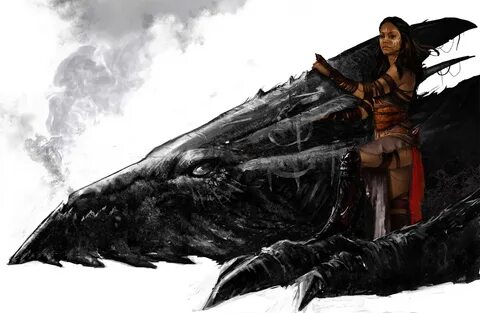 Dragon rider female by trishkell 2D CGSociety.