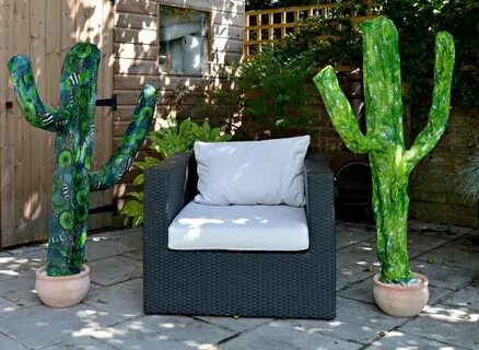 How to Make A Giant Paper Mache Cacti for Your Home and Gard