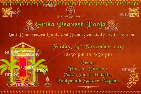 Griha Pravesh Ka Invitation Card Format In Hindi - Luiz Mart