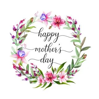 Free Printable Happy Mother's Day Floral Wreath - Eyestigmat