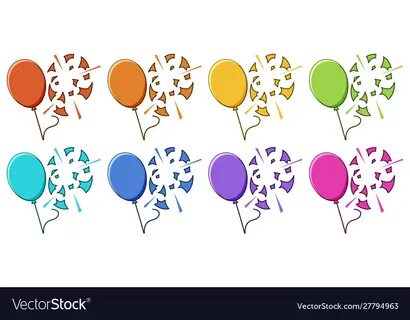 Balloons popped on white background Royalty Free Vector