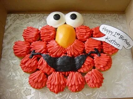 Cupcake Cake Elmo cupcakes, Cupcake cakes, Pull apart cake