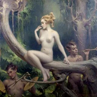 Nude Forest Nymph Visited By Satyrs * Grapefruit Moon Galler