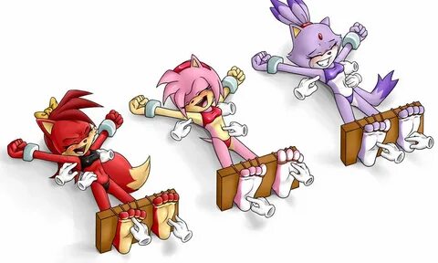 FurryBooru - amy rose blaze the cat bondage cat fiona fox fo