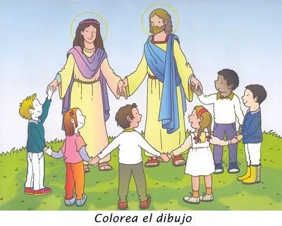 Dibujo Jesus con niños caricatura - Imagui