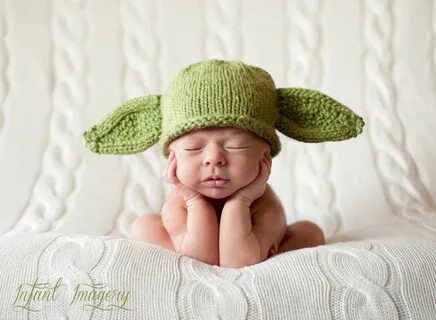 Newborn Baby Yoda Hat Pattern Little Green Alien or Bat Hat 