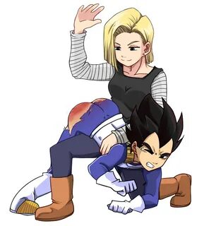 Xbooru - 1boy 1girl android 18 ass black hair blonde hair bu