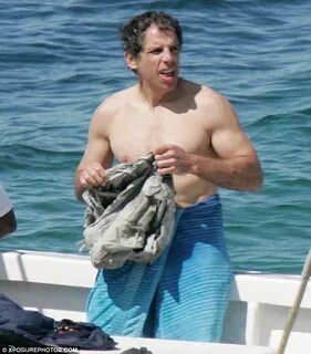 Ben Stiller goes diving in shark infested waters off the coa