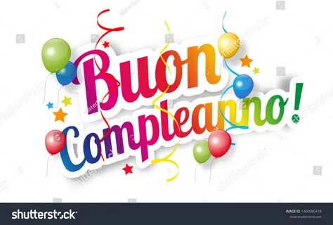 Buon Compleanno Happy Birthday Italian Language: стоковая ил