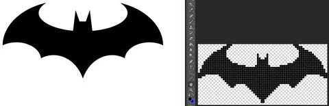 Pixel art for Batman Arkham logo - Creative Mode - Minecraft