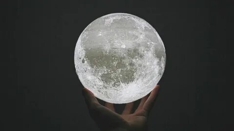 HD desktop wallpaper: Moon, Dark, Hand, Ball, Glow, Sphere d