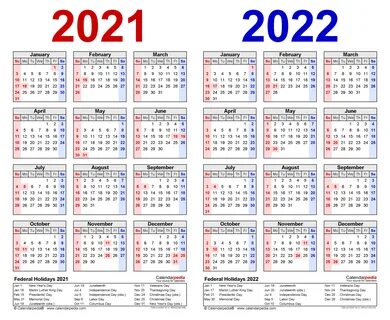 2021-2022 Two Year Calendar - Free Printable PDF Templates