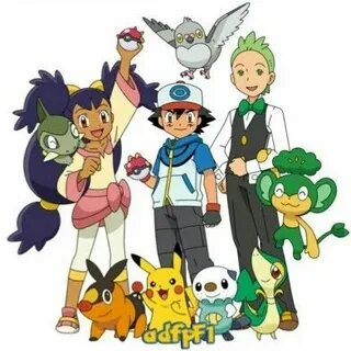 Ash, Iris and Cilan black and white Pokemon, Pokemon iris, P