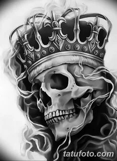 черно белый эскиз тату с черепом 11.03.2019 № 043 - tattoo s