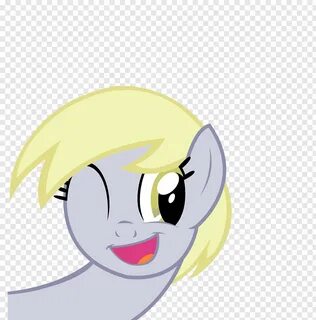 Smiley Derpy Hooves Yellow Color Blue, spreading expression 