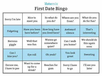 First Date Bingo: 25 Squares and What They Mean First date t
