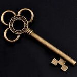 Skeleton Keys Brass Steampunk Antiqued 3 Ring Style Lot of 6