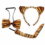 Leopard Tiger Headband Fancy Dress Costume Ears Tail Bow Tie