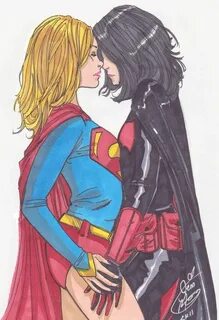 /batgirl+and+supergirl+kiss