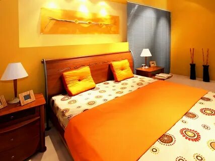 Оранжевая спальня: 55 ярких и позитивных идей, фото в интерь