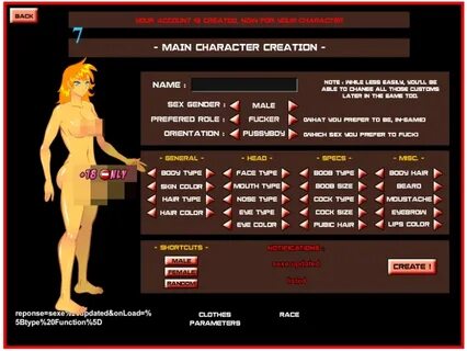 Character Creation Games Adult Free Porn