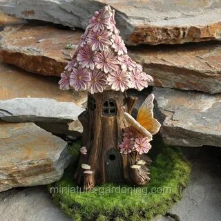 Miniature Gardening - Spring Petals Solar Fairy House #minia