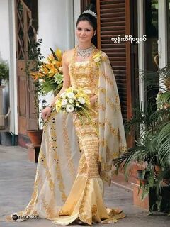 Myanmar Wedding Dress Girls fashion dress, Myanmar tradition