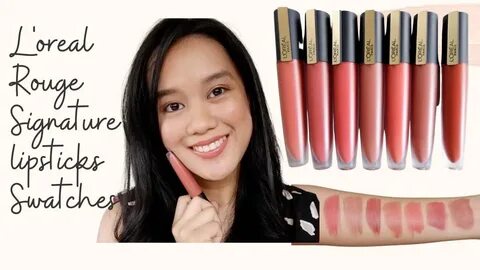 L'oreal Rouge Signature Lipstick Baked Nudes: Swatches and R