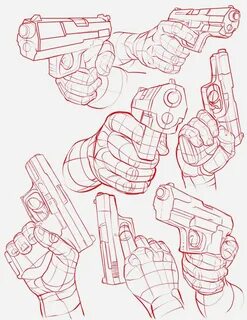Hand Holding Gun Drawing Reference and Sketches for Artists