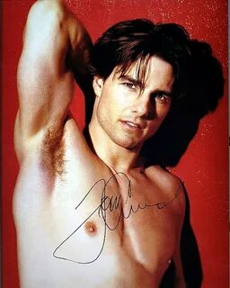 CRUISE TOM Shirtless Autographed Preprint Signed Photo