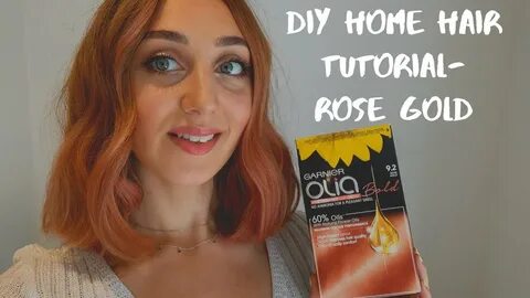 ROSE GOLD/PINK/PEACH Home hair colour tutorial using GARNIER