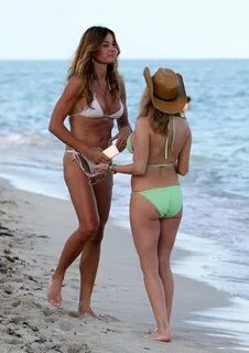 RAMONA SINGER And KELLY BENSIMON in Bikinis on The Beach in 