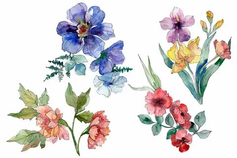 Wildflowers Watercolor Png (Graphic) by MyStocks Graphic ill