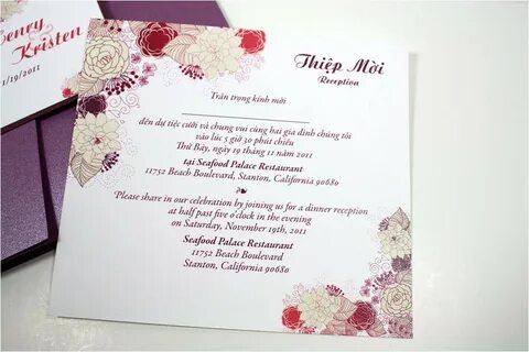 Vietnamese and English Wedding Invitation Template Bilingual