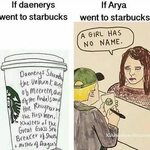 Daenerys and Arya at Starbucks 😃 #daenerystargaryen #emiliac