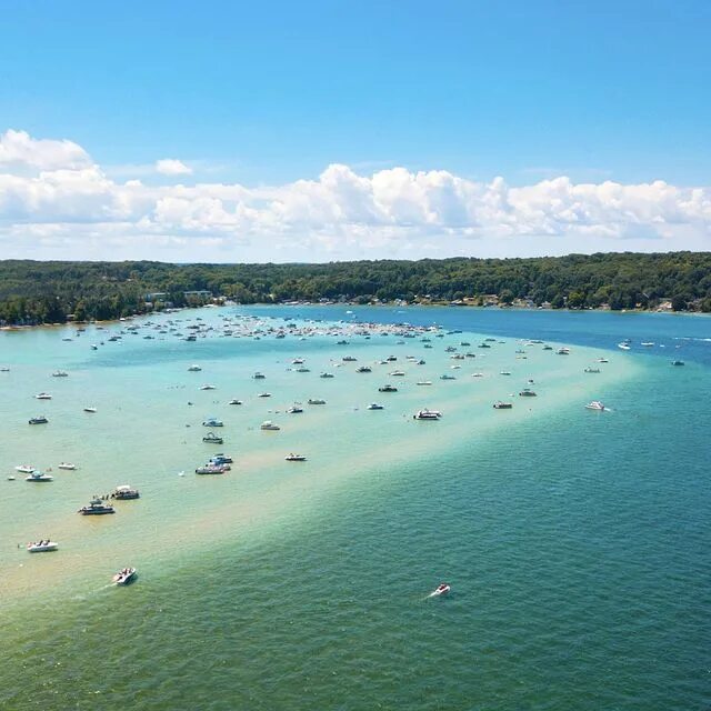 Photo by Great Lakes Locals in Torch Lake sandbar with @puremichigan, and @...