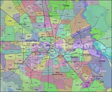 View source image Houston zip code map, Houston map, Zip cod